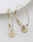 Fashion Gold Color Copper Gold-plated Pearl Round Earrings