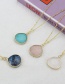 Fashion 4# Metal Drop-shaped Natural Stone Necklace