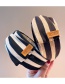 Fashion Coffee Khaki Stripes Letter Label Striped Bow Headband