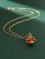 Fashion Red Copper Drop Oil Christmas Bells Beaded Bracelet