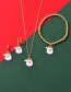 Fashion White Copper Drop Oil Christmas Snowman Beaded Bracelet