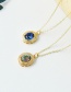 Fashion Navy Blue Copper Inlaid Zirconium Round Necklace