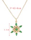Fashion Red Copper Inlaid Zirconium Snowflake Necklace