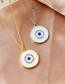 Fashion Silver Copper Inlaid Zirconium Oil Drop Round Eye Necklace