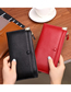 Fashion Red Wine Cowhide Multifunctional Zipper Wallet
