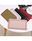 Fashion Pink Long Zipper Wallet With Leather Edges And Embroidery Thread