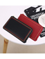 Fashion Black Long Zipper Wallet With Leather Edges And Embroidery Thread