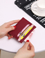 Fashion Pink Leather Multi-card Card Holder