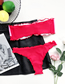 Fashion Rose Red Patchwork Lace Wrap Chest Split Swimsuit