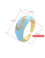 Fashion Navy Blue Copper Inlaid Zirconium Drop Oil Geometric Open Ring