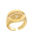 Fashion White Gold Color Copper Inlaid Zirconium Eyelash Eye Ring