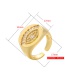 Fashion White Gold Color Copper Inlaid Zirconium Eyelash Eye Ring
