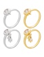 Fashion Gold Coloren Ring And Bear Pendant Copper Inlaid Zirconium Round Diamond Open Ring