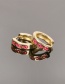 Fashion Red Copper Drop Oil Symbol Ear Ring