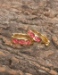 Fashion Rose Red Copper Drop Oil Symbol Ear Ring