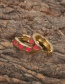 Fashion Rose Red Copper Drop Oil Love Ear Ring