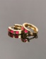 Fashion Red Copper Drop Oil Love Ear Ring
