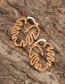Fashion Champagne Diamond Copper Inlaid Zirconium Maple Leaf Stud Earrings