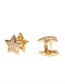 Fashion Gold Color Copper And Diamond Star Ear Clips