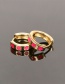 Fashion Black Copper Drop Oil Five-pointed Star Earrings