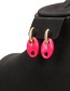 Fashion Purple Copper Drop Oil Diamond Pig Nose Ear Ring