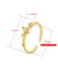 Fashion White Gold Color Copper Inlaid Zirconium Butterfly Open Ring