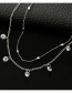 Fashion Silver Color Alloy Rhinestone Tassel Double Necklace