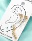 Fashion Gold Color Alloy Full Diamond Star And Moon Earrings Set