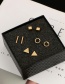 Fashion Gold Coloren Suit Geometric Square Triangle Round Word Earrings Set