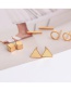 Fashion Silver Color Suit Geometric Square Triangle Round Word Earrings Set