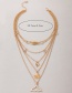 Fashion Gold Color Alloy Shell Fishtail Coconut Tree Multi-layer Necklace