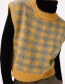 Fashion Yellow Checked Knit Sleeveless Tank Top