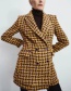 Fashion Brown Textured Double-breasted Blazer