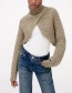 Fashion Grey Knitted Cross-sleeve Pullover Top