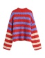 Fashion Color Contrast Striped Sweater