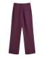 Fashion Dark Purple Straight-leg Micro-pleated Trousers