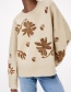 Fashion Beige Printed Knitted Pullover Sweater