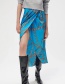 Fashion Blue Chain Print Sarong Skirt