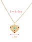 Fashion Color Copper Drop Oil Inlaid Zirconium Heart Necklace