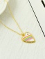 Fashion Color Copper Inlaid Zirconium Drop Oil Love Necklace