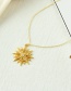 Fashion Gold Copper Inlaid Zirconium Eight-pointed Star Necklace