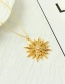 Fashion Gold Copper Inlaid Zirconium Eight-pointed Star Necklace