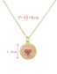 Fashion Gold Copper Inlaid Zirconium Round Heart Necklace