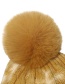 Fashion Brown Tie-dyed Woolen Knit Wool Ball Cap