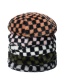 Fashion Black Checkerboard Plush Beret
