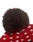 Fashion K Children's Hat Christmas Print Knit Hat With Flanging Ball