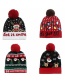 Fashion K Children's Hat Christmas Print Knit Hat With Flanging Ball