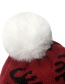 Fashion C Christmas Print Wool Ball Knitted Hat
