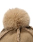 Fashion Beige Lamb Hair Suede Plush Ball Toe Cap