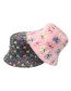 Fashion Beige Stars Five-pointed Star Butterfly Print Plush Fisherman Hat